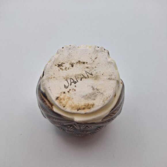 Owl Pot Decor Vintage Cottagecore Small Tiny 2 Inch Japan 70s Brown Bird Wild - Picture 6 of 7